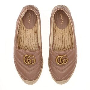 Authentic Gucci Leather Espadrille with Double G